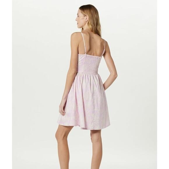 The Drop Perla Shaped Waist Mini Dress, Soft Pink Rose Floral Print, Size 2X - Picture 2 of 4